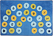Carpets for Kids® Pixel Perfect Collection™ Calming Colors Arch Alphabet Seating Rug, 8’x 12’, Blue