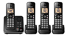 Panasonic® 4-Handset Single-Line DECT 6.0 Phone With Answering Machine, KX-TGC364B