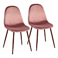LumiSource Pebble Dining Chairs, Pink/Walnut, Set Of 2 Chairs