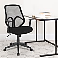 Flash Furniture Salerno Series Ergonomic Mesh High-Back Office Chair With Arms, Black 1 thumbnail image