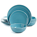 Gibson Home Pandora 12-Piece Dinnerware Set, Blue 1 thumbnail image