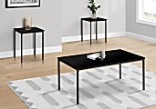 Monarch Specialties Jodi Metal/Laminate 3-Piece Rectangular Table Set, Black/Black