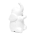 Simple Designs Porcelain Elephant-Shaped Table Lamp, 8-3/16"H, White