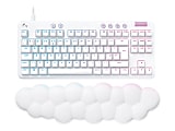 Logitech G713 Wired Gaming Keyboard, Clicky Switches (GX Blue), and Keyboard Palm Rest, White Mist - Keyboard - tenkeyless - backlit - USB - key switch: GX Blue Clicky