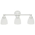 Lalia Home Essentix Traditional 3-Light Vanity, 7"W, Translucent White/White