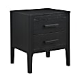 Powell Benum Side Table With 2 Drawers, 24"H x 20"W x 17"D, Black