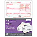 Office Depot® Brand W-2 Laser Tax Forms And Envelopes, 2-Up, 6-Part, 8-1/2" x 11", Pack Of 10 Form Sets 1 thumbnail image
