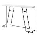 Monarch Specialties Metal Hall Console Accent Table, Rectangular, Glossy White/Chrome