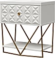CosmoLiving by Cosmopolitan Blair Accent Table, 26-3/4"H x 23-3/16"W x 16-1/4"D, White