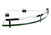 Mount-It! MI-824A Corner Glass Shelf With Chrome Rail, 4" x 9-13/16" 1 thumbnail image