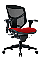 WorkPro® Quantum 9000 Series Ergonomic Mesh/Premium Fabric Mid-Back Chair, Black/Cherry, BIFMA Compliant