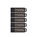 Centon DataStick Pro USB Flash Drives, USB 2.0, 32GB, Gray, Pack Of 5, S1-U2P5-32-5B