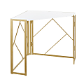 LumiSource Folia 32"W Corner Desk, Gold/White 1 thumbnail image
