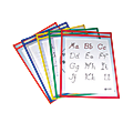 C Line® Reusable Dry-Erase Pockets, 9" x 12", Assorted Primary Colors, Pack Of 5, Set Of 2 Packs 1 thumbnail image