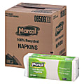 Marcal® 1-Ply Luncheon Napkins, 12-1/2"H x 11-1/4"W, 100% Recycled Paper, White, 400 Napkins Per Pack, 6 Packs Per Carton 1 thumbnail image