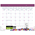 AT-A-GLANCE® Eva Monthly Desk Pad Calendar, 22" x 17", 30% Recycled, January to December 2018 (D1044-704-18)