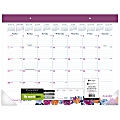 AT-A-GLANCE® Eva Monthly Desk Pad Calendar, 22" x 17", 30% Recycled, January to December 2018 (D1044-704-18) 1 thumbnail image