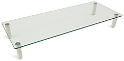 Mount-It MI-7263 Glass Monitor Desk Riser, 3-1/4”H x 22”W x 22”D, Clear 1 thumbnail image