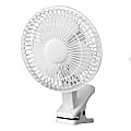 Optimus Convertible Personal Clip-On/Table Fan, 8" x 6", White