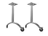 WorkPro® Flex Collection Steel Arc Legs, Lockable Casters, Silver, Set Of 2 Legs 1 thumbnail image