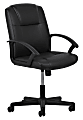 OFM Essentials Ergonomic Bonded Leather Mid-Back Chair With Arms, Black