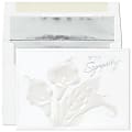 Custom Embellished Sympathy Greeting Cards With Blank Foil-Lined Envelopes, 7-3/4" x 5-3/8", With Sympathy, Box Of 25 Cards