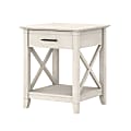 Bush Furniture Key West End Table With Storage, Linen White Oak, Standard Delivery 1 thumbnail image