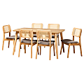 Baxton Studio Dannon 7-Piece Dining Set, 29-1/2”H x 59-1/8”W x 35-7/16”D, Gray/Natural Oak/Light Brown 1 thumbnail image