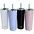 Mr. Coffee Java Quest Stainless Steel Tumbler Set With Lids And Straws. 23 Oz, Assorted Colors, Set Of 12 Pieces