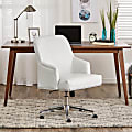 Serta® Leighton Home Bonded Leather Mid-Back Office Chair, White/Chrome 1 thumbnail image