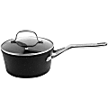 THE ROCK™ By Starfrit® Aluminum Nonstick Saucepan With Glass Lid & Stainless Steel Handles, 3 Qt, Black 1 thumbnail image