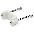 StarTech.com 100 Pack Cable Clips with Nails - Two Steel Nails - Reusable Nail-in Clamps - Cord Mounting Clips/Fasteners/Tacks White - TAA 1 thumbnail image