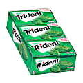Trident® Sugar-Free Spearmint Gum, 14 Pieces Per Box, Pack Of 12 Boxes