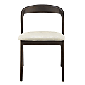 Eurostyle Estelle Fabric Side Accent Chair, Natural/Dark Walnut