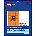 Avery® Printable Labels With Sure Feed® Technology, 94226-BOP40, Rectangle, 1-1/4" x 1-3/4", Matte Bright Orange, Pack of 1280 1 thumbnail image