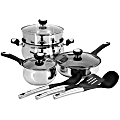 Oster Baldwyn 10-Piece Stainless Steel Nonstick Belly-Shaped Cookware And Utensil Set, Silver 1 thumbnail image