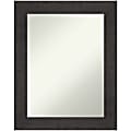 Amanti Art Non-Beveled Rectangle Framed Bathroom Wall Mirror, 29-1/2" x 23-1/2", Rustic Plank Espresso