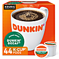 Dunkin' Donuts Decaf Keurig® Single-Serve K-Cup® Pods, Medium Roast, Box of 44 K-Cup® Pods