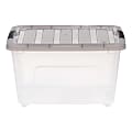 Iris® Stack & Pull™ Storage Box, 8 Gallon, Clear/Gray