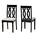 Baxton Studio Cherese Dining Chairs, Gray/Dark Brown, Set Of 2 Chairs