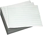 Office Depot® Brand Computer Paper, 1 Part, 18 Lb, 14 7/8" x 11", Non-Perforated, Bond, 1/2" Green Bar, Box Of 2,500 Sheets