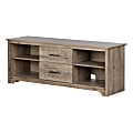 South Shore Fusion TV Stand With Drawers, 22-1/2"H x 59-1/4"W x 17-3/4"D, Weathered Oak 1 thumbnail image