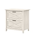Bush Furniture Key West 30"W x 19-7/8"D Lateral 2-Drawer File Cabinet, Linen White Oak, Standard Delivery 1 thumbnail image