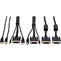 Tripp Lite DVI KVM Cable Kit DVI USB 3.5mm Audio 3xM/M USB M/M DVI M/M 10ft - Supports up to 2560 x 1600 - Black
