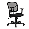 Elama Mesh/Fabric Mid-Back Adjustable Office Task Chair, 40-3/8"H, Black