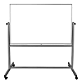 Luxor Magnetic Double-Sided Magnetic Mobile Dry-Erase Whiteboard, 40" x 60", Aluminum Frame With Silver Finish 