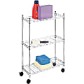 Whitmor Laundry Cart, 3 Shelf, Steel, 22.5"W x 9.1"D x 31.8"H, Chrome 1 thumbnail image