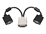 Eaton Tripp Lite Series DVI to VGA Y Splitter Adapter Cable (DVI-I to HD15 M/2xF), 1 ft. (0.3 m) - VGA splitter - HD-15 (VGA) (F) to DVI-A (M) - 1 ft - molded - black