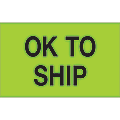 Tape Logic® Preprinted Special Handling Labels, DL1173, OK To Ship, Rectangle, 1 1/4" x 2", Fluorescent Green, Roll Of 500 1 thumbnail image