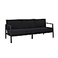 Linon Abilene Aluminum Outdoor Sofa, 31-1/4”H x 75-1/4”W x 30”D, Black/Black